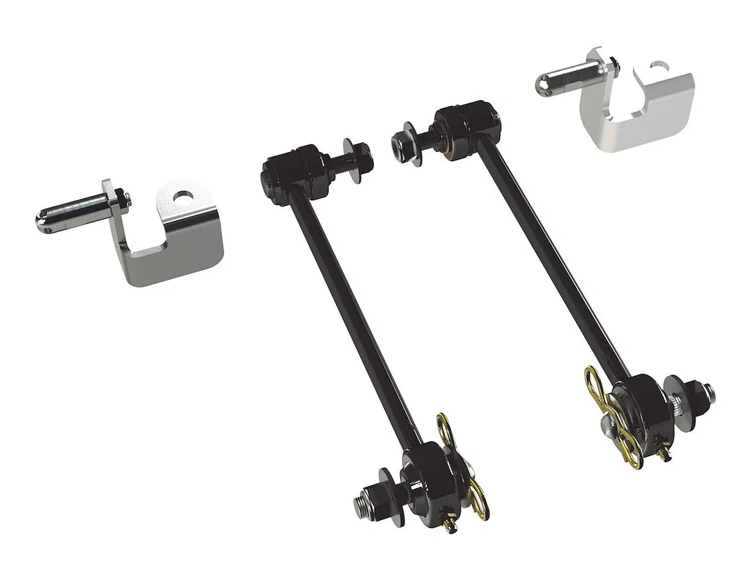 1753000 – TERAFLEX Stabilizer Bar Quick Disconnect, 3 To 5 Inch Lift Single Disconnect Upper Swivel Stud/ Lower Ball ...